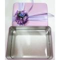 Pink Rectangular Tin Box for Chocolate Packaging