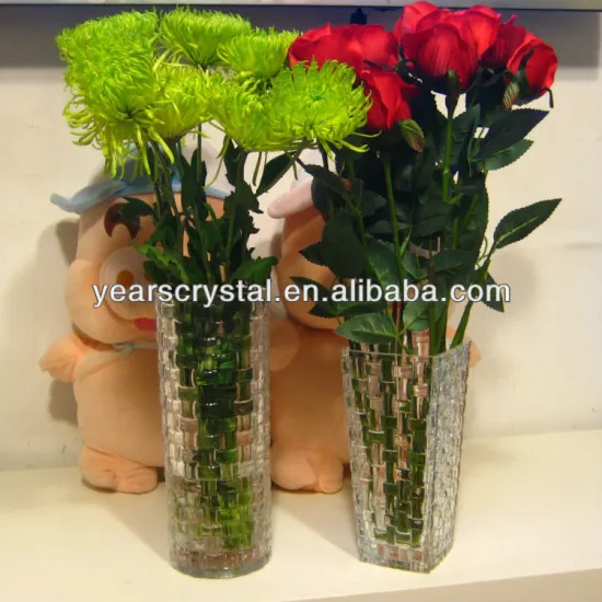 New Arrival crystal glass flowers vases for wedding(R-1474