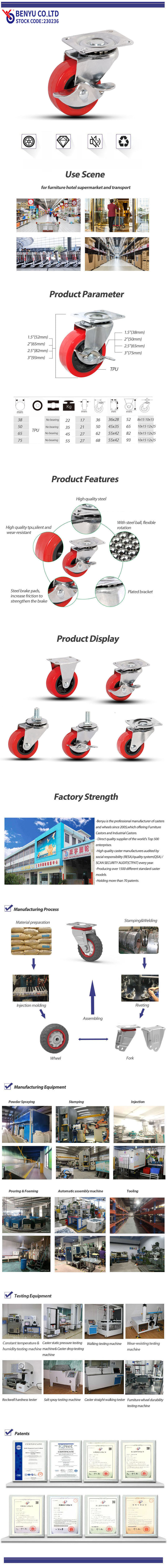 PU Casters with Brakes