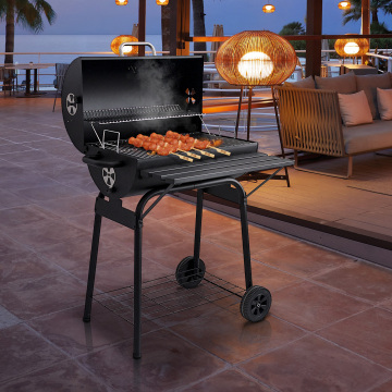 Heavy Duty Trolley Barbecue Grill Outdoor Charcoal BBQ Grill Offset Smoker