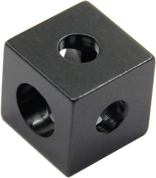 Black Corner Bracket Cube for 6mm Slot Aluminum Extrusion Profile 2020 Series - YouQi 20x20x20mm