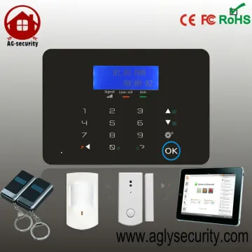 ASK Mobile apps Andriod/IOS touch GSM home alarm system ,Intelligent infrared pir detector