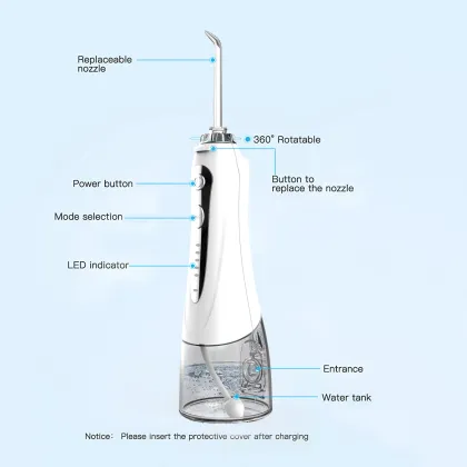 H2Ofloss Portable Electric Oral Irrigator Toothbrush Pump Water Flosser