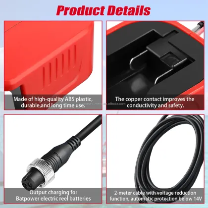 Milwaukee 18V Battery Charger Adapter for Fishing Reels (Daiwa, Shimano 14.4V BM2300 BM2900)