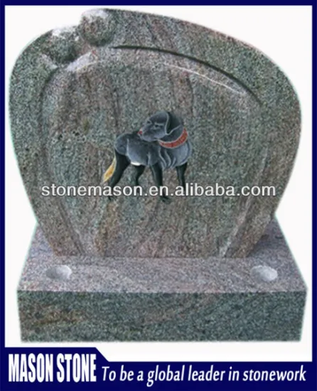 Small green dog headstones for animals