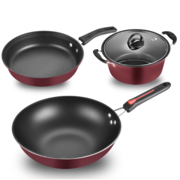 Factory Direct Three-Piece Non-Stick Pan Set with Less Oily Smoke