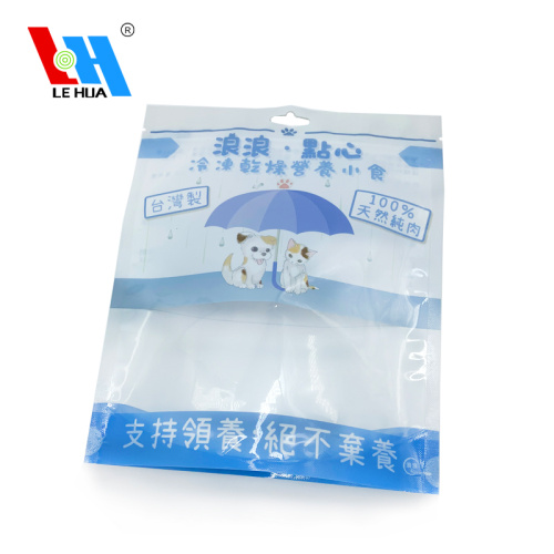 Plastic Pet Snack Strong Zipper Bags