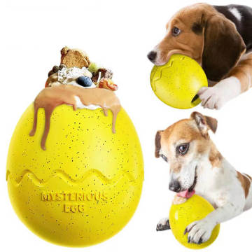 BOTO Dinosaur Egg Shape Pet Toy for Teeth Cleaning and Slow Feeding