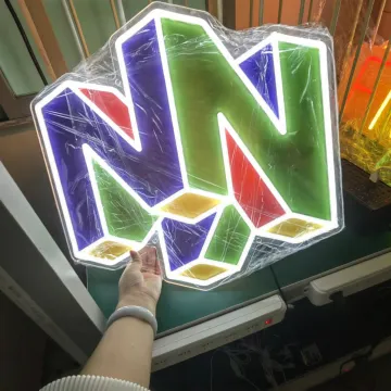 Customized Neon Sign 20*19in Nintendo Design LED with UV Printing for Wall Decor