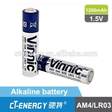 Vinnic battery 1.5 volt aaa lr03 am4 alkaline battery