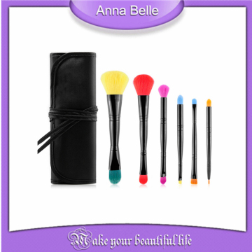 6pcs Hot Sales Colorful Dual Makeup Brush set With Soft Goat Hair