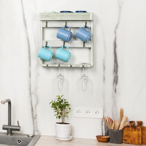  Wall Mounted Shelf Multifunctional Wall Mounted Coffee Mug Rack Factory