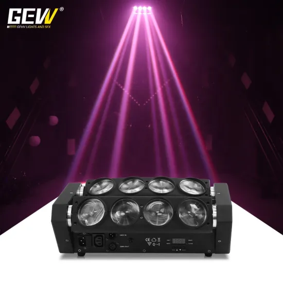 GEVV Mini Spider 8x3w RGBW LED Beam Moving Head Light for DJ Disco Stage