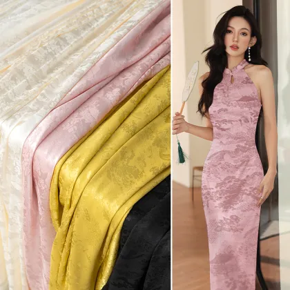 Retro Jacquard Two-tone Cheongsam Satin Fabric