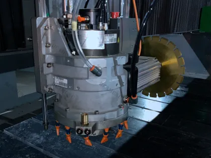 4 Axis Bridge Saw CNC Cutting Machine for Dekton Granite - 45 Degree Miter Cutter