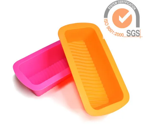 Non-stick Soft Food Safe Silicone Oblong Cheese Cake Molds In Candy Colors 