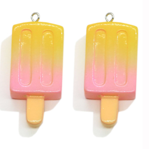 Farbverlauf Eislutscher Harz Cabochon Flatback Popsicle Anhänger Charms mit Hook Drop Ohrring Zubehör