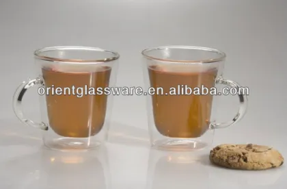 Double wall glass tea cup