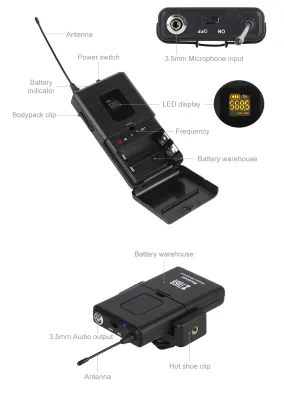 GPUB CM4 Hot Sale UHF Wireless Lapel Microphone for Teaching and Speech