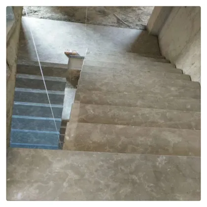 Savana Honed Marble Staircase with Persia Grey Finish