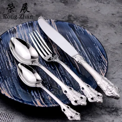 Royal Luxury Curved Handle Gold Flatware Sets