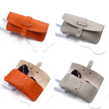 Big Size Grey Leather Sunglasses Case