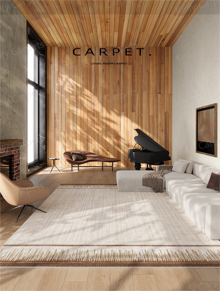 Японский минималистский ковер в гостиной - грязный