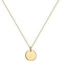 Gold Initial Pendant Necklace Double Side Engraved