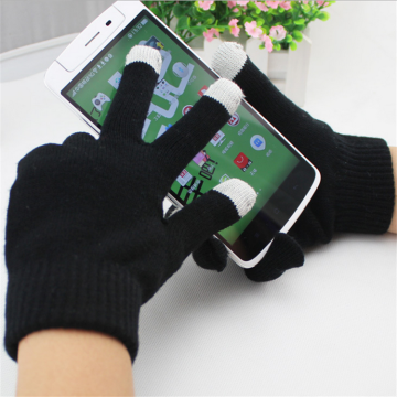 in stock unisex winter ultra-soft brushed interior touch screen cell phone gloves