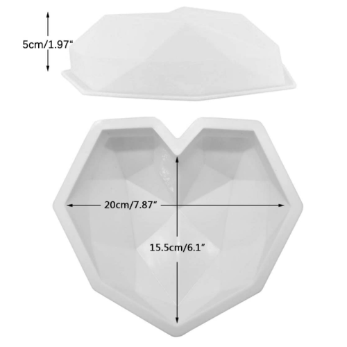 Moule de gâteau de silicone de forme de cœur de diamant personnalisé