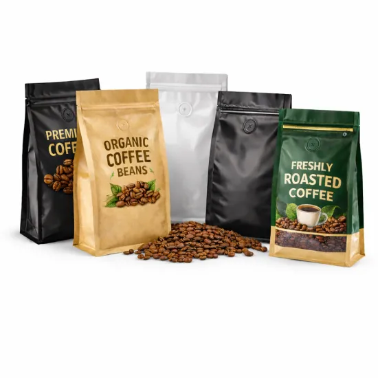 Flat Bottom Coffee Packaging Bag with Valve