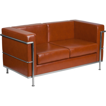 Italian Minimalist Sectional Genuine Leather Modular Office Hotel Sofa