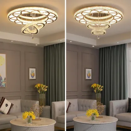 Modern Crystal Ceiling Lamps for High Ceilings