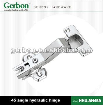 Slide-on 45 degree cabinet hinge