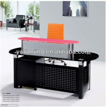 Metal legs tempered glass office table/office furniture