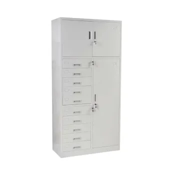 Steel Furniture: Design, Powder Coated Folding Structure Wardrobe with 2 Swing Doors - Metal Almirah for Clothing Storage