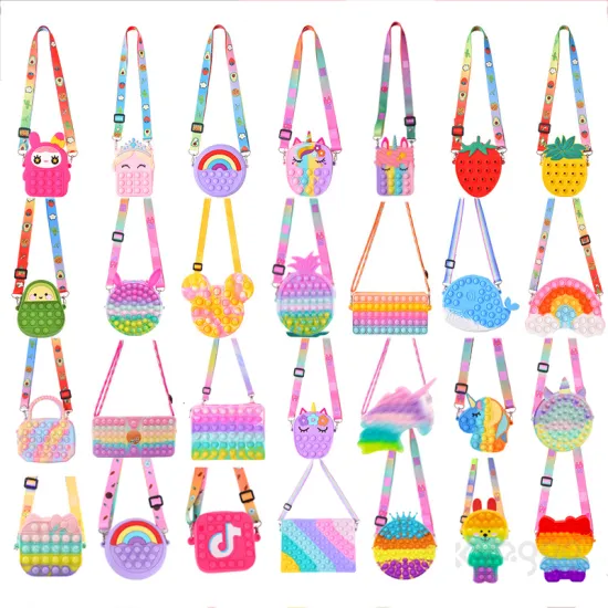 Custom Unicorn and Animal Print Girls' Mini Handbags, Fidget Toys, and Coin Purses for Kids and Children