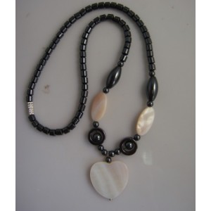 Collier de coquille de perle d&#39;hématite