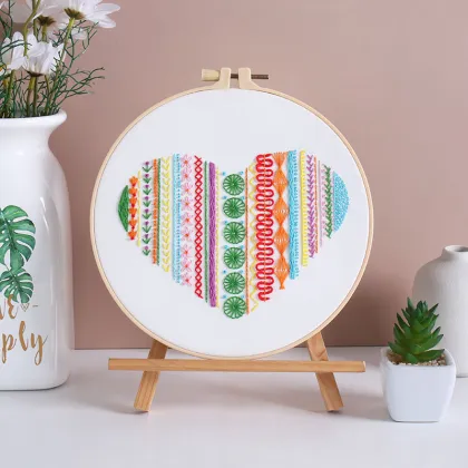 Crewel Embroidery Art Kit: Beginner Friendly DIY Cross Stitch Kit for Kids - Rainbow Embroidery Kits