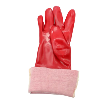Factory Red PVC Oil Chemical Resistant Double Dipped Grip Industrial Safety Work Gloves