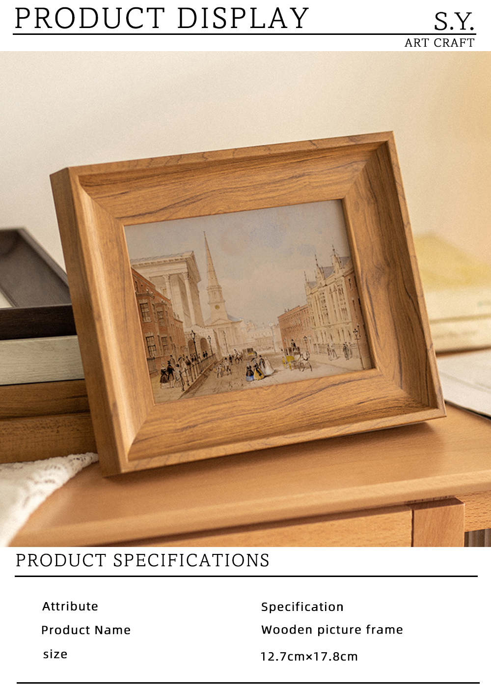 Natural Wood Grain Vintage Photo Frame X