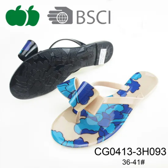 Latest Design Lady Flat Beach Pvc Flip Flops