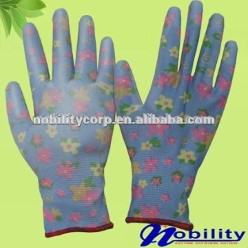 PU Coated Gardening Glove Nylon Women Kids Garden Glove