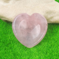 Rose Quartz Handmade Craved 40MM Love Heart Thumb Worry Stone for Anxiety Stress Relief Meditation