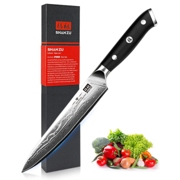 Professionelles Shan zu 67 -layer Damaskus Chef -Messer - 6 Zoll Japanisches Stahlmesser mit G10 -Griff