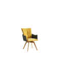 Patchwork High Back Swivel Dining Chair