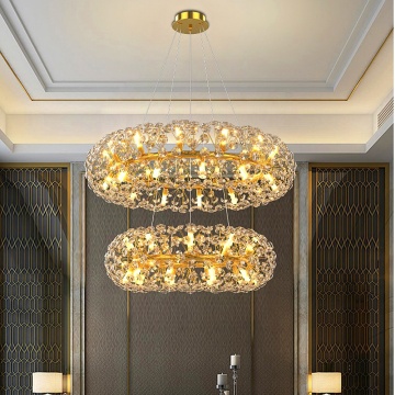 Double Layer Crystal Beads LED Chandelier Lights