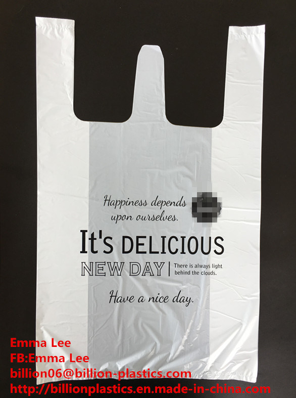 Plastic Printed Vest Carrier Grocery Shopping Bags