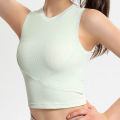 Neue gerippte Trainings-Crop-Tops für Damen