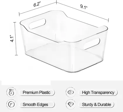 Versatile Clear Storage Boxes: Efficient Fridge, Pantry, and Home Organization Solutions